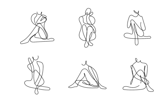 Abstract Women Figures: The Art of Continuous Line Drawing