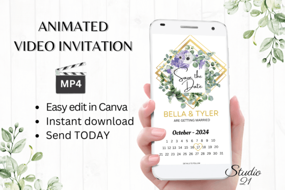 Animated Save the Date W242B: Dynamic Digital Invitations