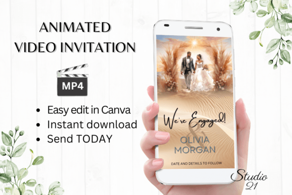 Announce Your Engagement with the Beach Engagement Announcement W1808B