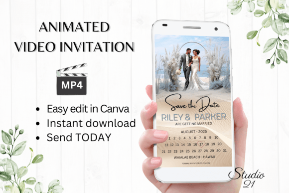 Beach Wedding Save the Date W2807B: Effortless Coastal Charm