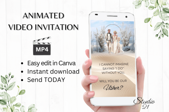 Beach Wedding Usher Proposal W3806U: A Modern Script for Special Moments