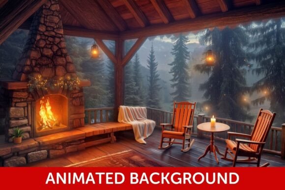 Create a Cozy, Immersive Atmosphere with Forest Lodge Porch Animated Background