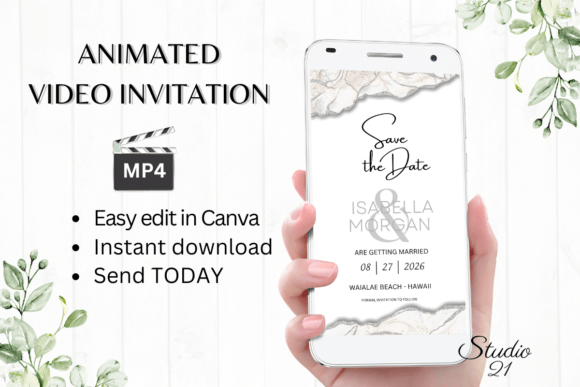 Elegant Invitations Made Simple: Silver Save the Date Invite W2938