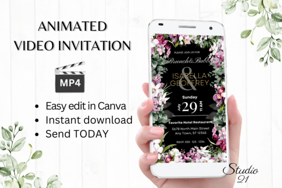 Elegant Simplicity: Styling the Orchids Wedding Brunch Invite W9451