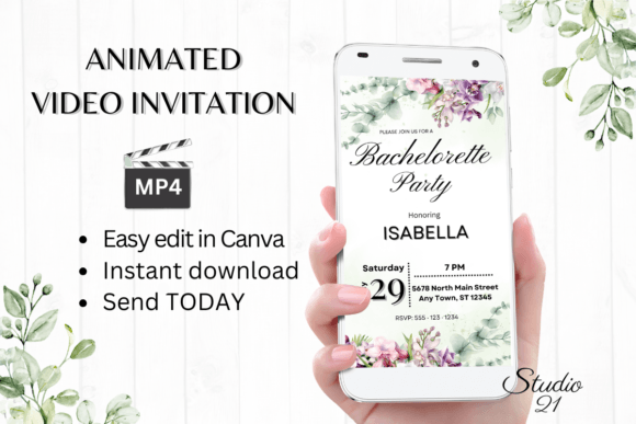 Orchids Bachelorette Party Evite: Effortless Digital Elegance