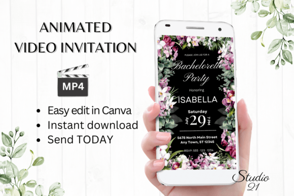 Orchids Bachelorette Party Evite W6451: Your Digital Invitation Solution