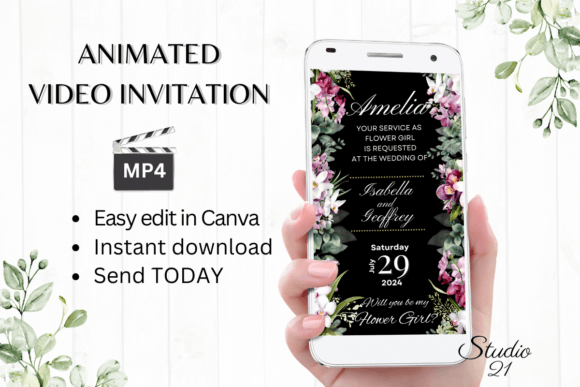 Orchids Flower Girl Proposal W3455FG: A Digital Invitation Template Review