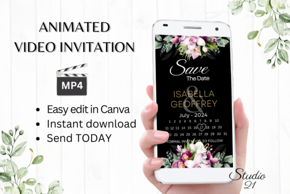 Orchids Save the Date W2459B: Effortless Digital Elegance