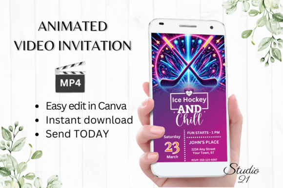Score Big with an Electronic Ice Hockey Party Invitation