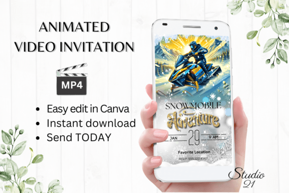 Snowmobile Fun Adventure Invitation: Your Winter Event, Simplified